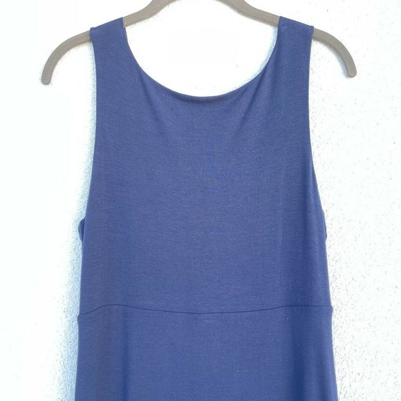 Athleta Dress Long Navy Blue Side Slit Tank Maxi Modal Spandex Women Small - Picture 3 of 8